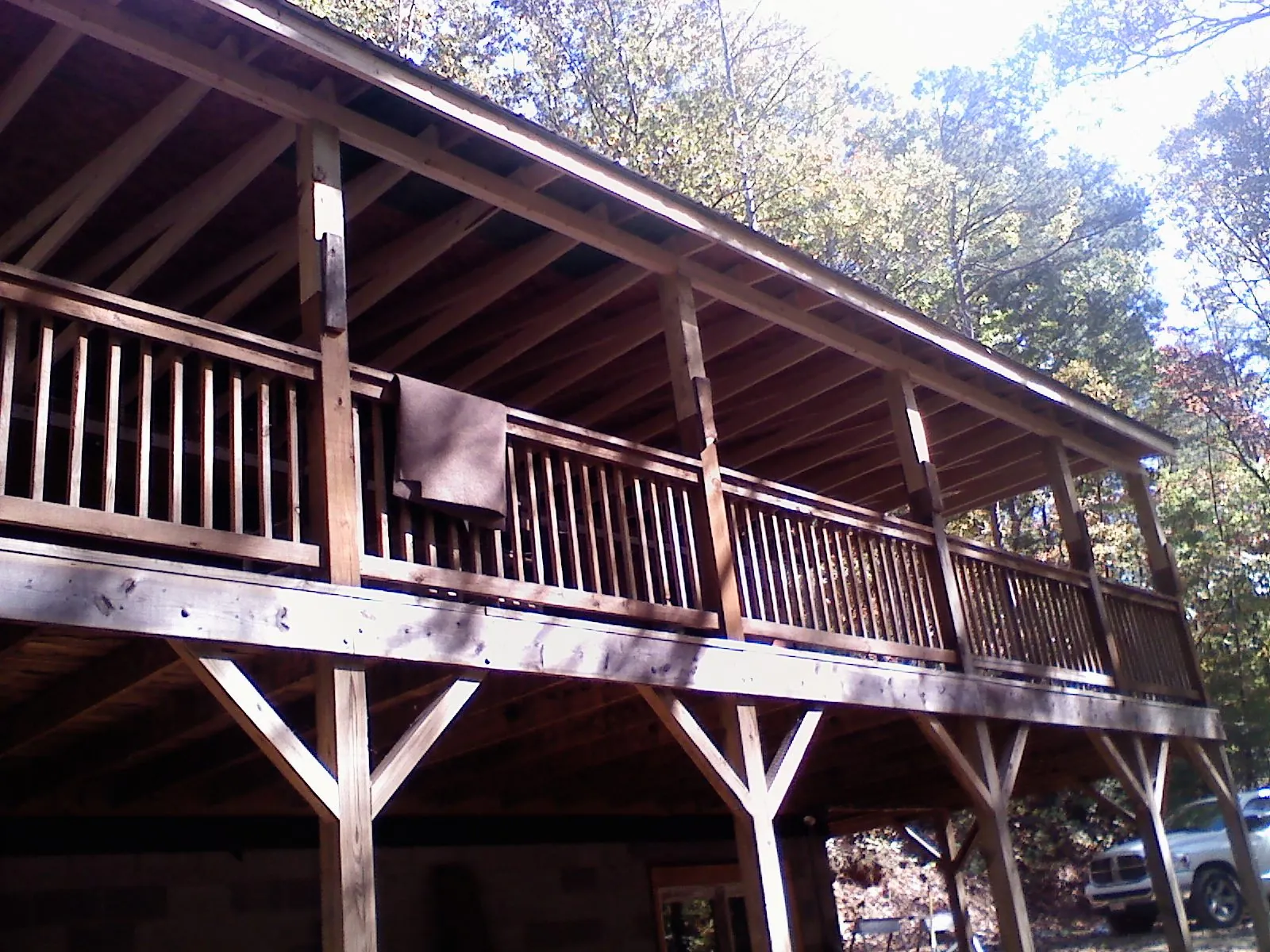 Timber framing under a new elevated porch and deck — Roof Leak Repair in Steamboat Rock by Roofing Brothers